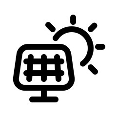 Solar energy and solar panel and Sun power, 40x40 Pixel Perfect, Editable Stroke, Linear, Pixel perfect