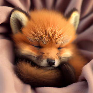 Little red fox, created with Generative AI technology.