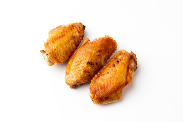 Barbecue wings on white background.