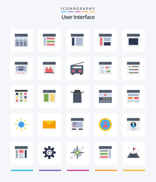 Creative User Interface 25 Flat icon pack  Such As slider. communication. sidebar. user. interface