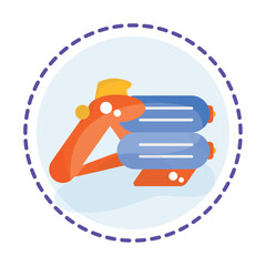 Isolated colored water gun toy icon Flat design Vector
