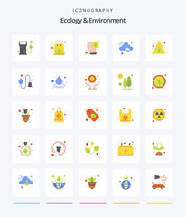 Creative Ecology And Environment 25 Flat icon pack  Such As item. eco. idea. green. co ecology