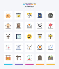 Creative Halloween 25 Flat icon pack  Such As costume. spells. eyed. halloween. book