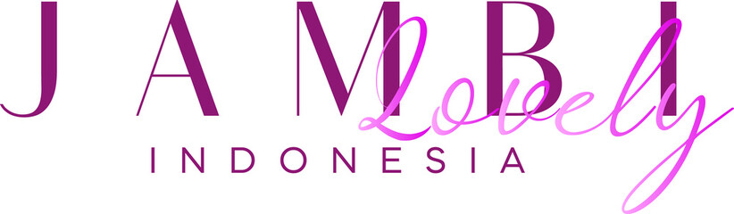 Jambi Lovely Wonderfull Indonesia Lettering for greeting card, great design for any purposes. Typography poster  templates