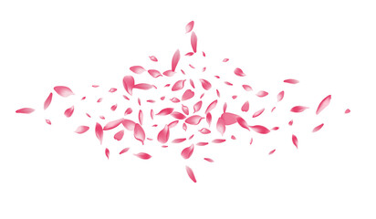 Purple Peach Petal Vector White Background.