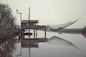 Fishing hut located in Romagna, close to the Adriatic sea
