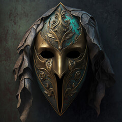 Mysterious mask. Role-playing game illustration. Generative AI.