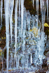 Ice formation on ledges of Bolton Notch in Connecticut.