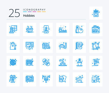 Hobbies 25 Blue Color icon pack including image. hobby. hobby. hobbies. gym