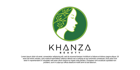 Fototapeta premium Modern logo for beauty and salon treatment with creative element concept Premium Vektor