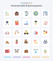 Creative Fitness Recreation And Sports Equipment 25 Flat icon pack  Such As dieting. banned. sport. ban. heartbeat