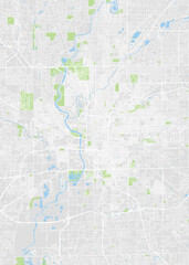 Obraz premium City map Indianapolis, color detailed plan, vector illustration