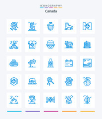 Creative Canada 25 Blue icon pack  Such As canada. flag. nuts. scandinavia. canada