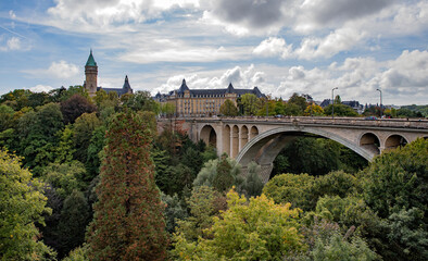 View of the medieval castle in the city of Luxembourg