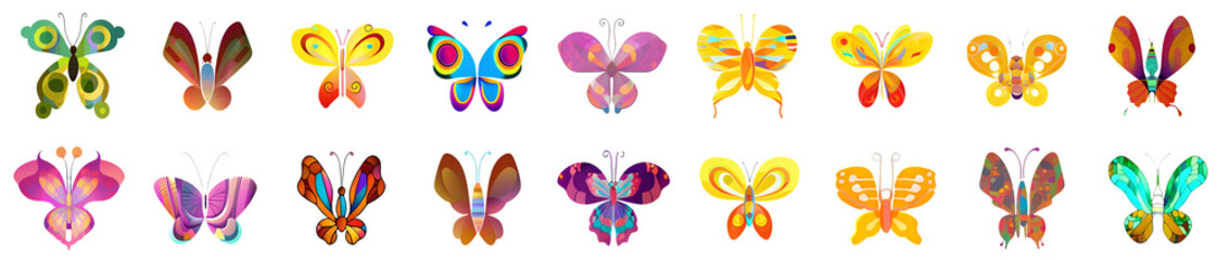 butterfly montage isolated