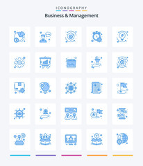 Creative Business And Management 25 Blue icon pack  Such As process. timer. safety. progress percent. counter
