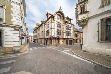 Fototapeta na wymiar Half-timbered houses in Troyes, France