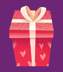 Valentines day love gift box vector illustration clipart