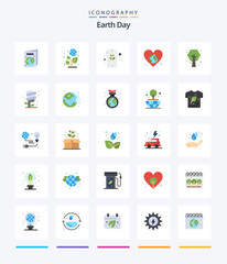 Creative Earth Day 25 Flat icon pack  Such As green. earth day. mobile. day. world
