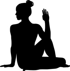 Yoga silhouette - person doing yoga