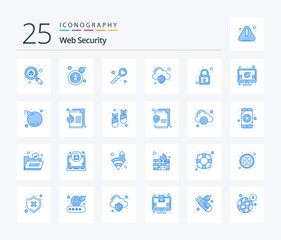 Fototapeta na wymiar Web Security 25 Blue Color icon pack including check. padlock. key. lock. security