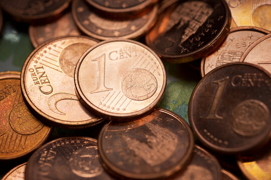 Euro coins stacked