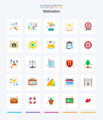 Creative Motivation 25 Flat icon pack  Such As target. darts. time. safe. giving