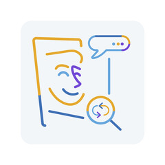 Modern avatar icon, outline portrait, workflow, internet communication, doodle
