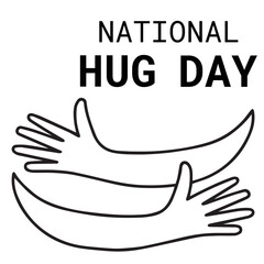 National Hug Day. Suitable for greeting card poster and banner
