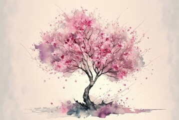 Fototapeta na wymiar Cherry Blossom Japanese Style Art