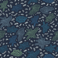 Stains Seamless Pattern. Hand Drawn Doodle Spots - Vector illustration
