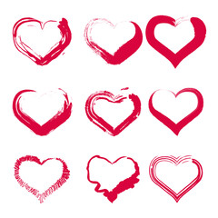Collection of Brushed Heart Shaped Love Symbols