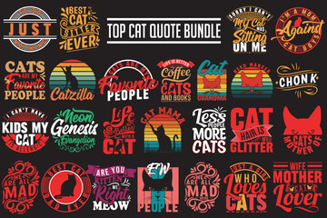 Cat Quote Typography- For Cat Lovers, Print Vector, Template Design.