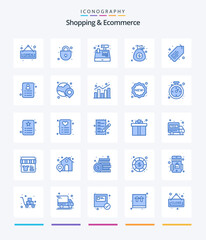 Creative Shopping & Ecommerce 25 Blue icon pack  Such As shopping. label. register. tag. dollar