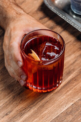glass of drink negroni
