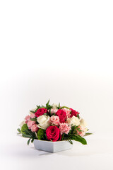 flower arrangement on white background