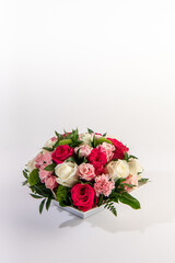 flower arrangement on white background