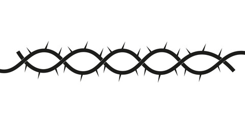 Crown of thorns, seamless plant pattern with spikes. Suffering symbol isolated on white background. christian Symbol,