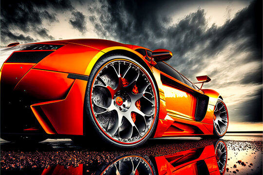 a red sports car - Generative AI