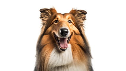 Rough Collie Dog in a invisible background Generative AI - obrazy, fototapety, plakaty