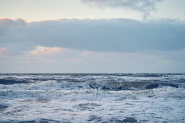Naklejka na ściany i meble Stormy coast in Denmark. High quality photo