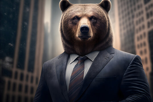 Bear in a Business Suit, bear market, pessimistic expectations, Generative AI