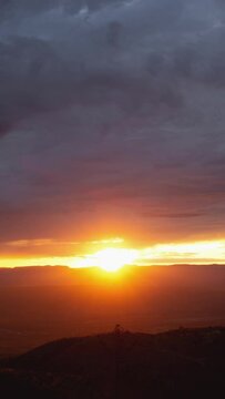 Vertical Video Glorious Sunrise over Horizon Timelapse Closeup