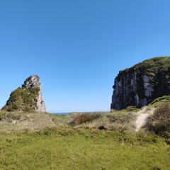 landscape with blue sky