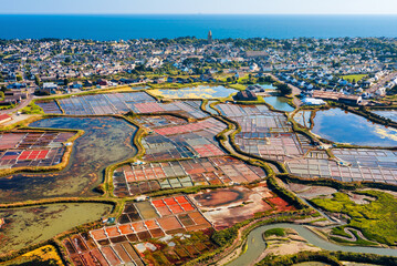 Batz-sur-Mer town on the salt marshes of Guerande, France