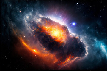 Fototapeta na wymiar colorful nebula vibrant