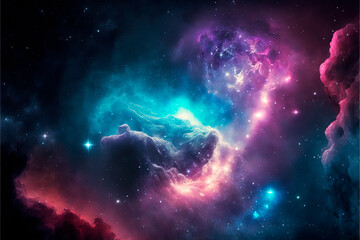 Obraz na płótnie Canvas colorful nebula vibrant