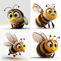 Bienen-Iconset in 3-D – Generative AI