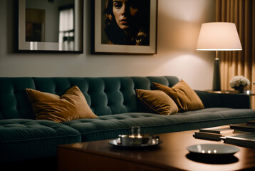 closeup of modern living room with sofa