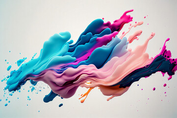 Color Ink in Water Isolated, Rainbow Paint Splash, Smoke Texture Background, Generative Ai Illustration
